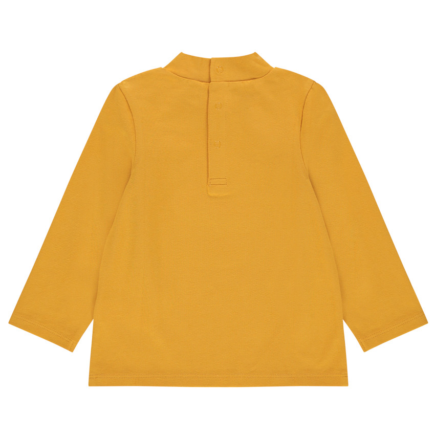 Suéter de cuello alto de algodón bio estampado muñeco de nieve 