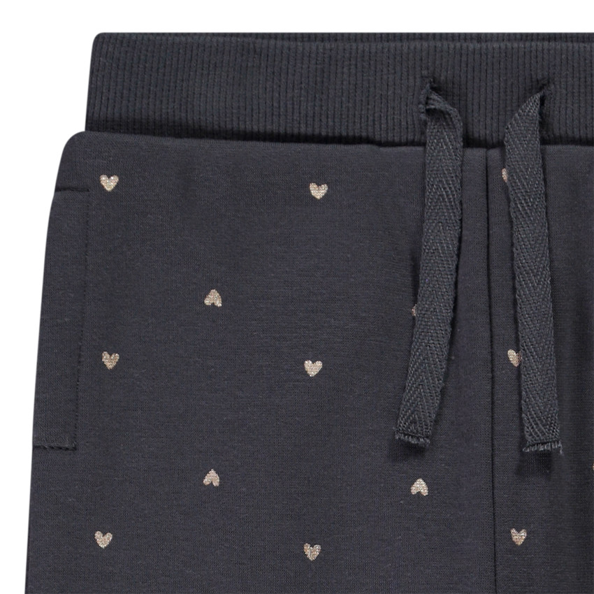 Pantalón jogging estampado corazones dorados para bebé niña 