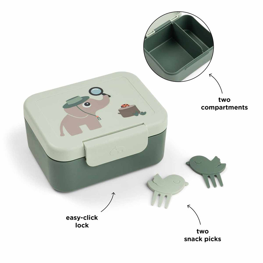 Snackbox avec piques snack Tiny Trails Vert 