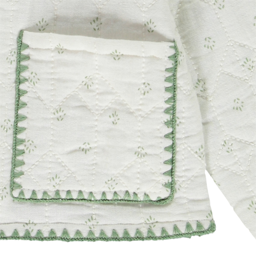 Chaqueta acolchada y estampada con pespuntes para niña 