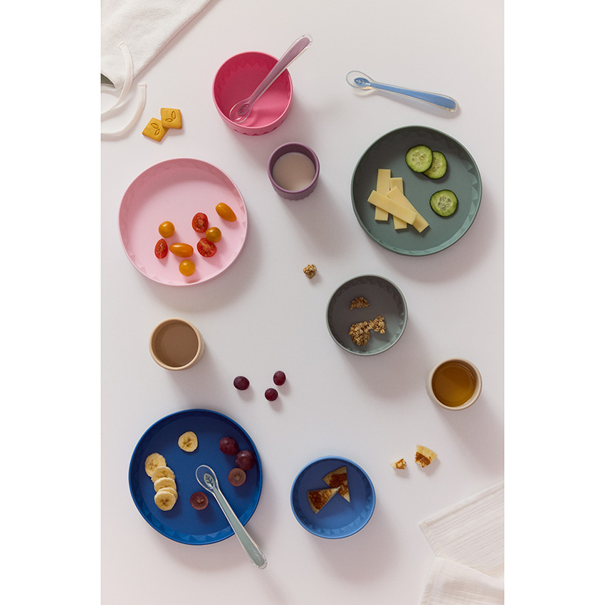Coffret de comida 3 piezas de silicona Origami - Azul 