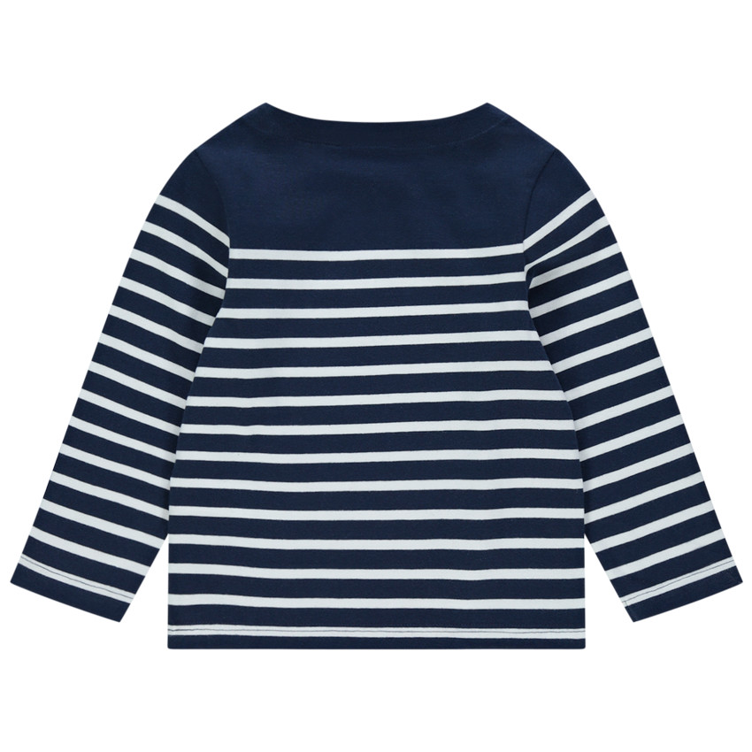 Camiseta manga larga estilo marinero print auriculares de lentejuelas 