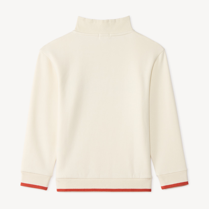 Sudadera con cuello zip niño con diseño vintage de carreras. 