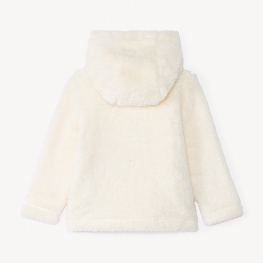 Chaleco polar de sherpa liso con capucha para bebé niña 