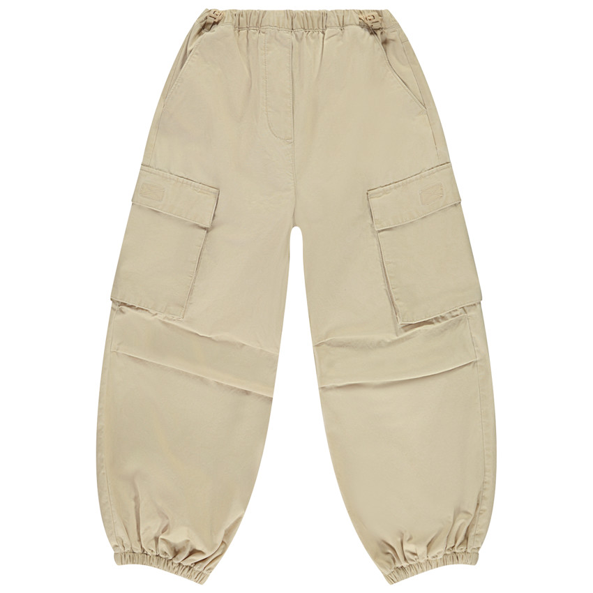 Pantalon uni en toile effet cargo pour fille   Additional Pantalon uni en toile effet cargo pour fille