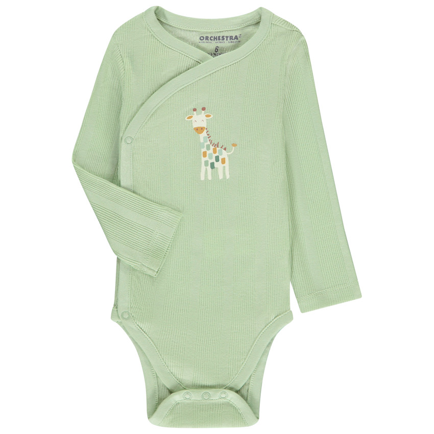 Pack de 7 bodies de manga larga para bebé niño con diferentes aperturas según la edad. 