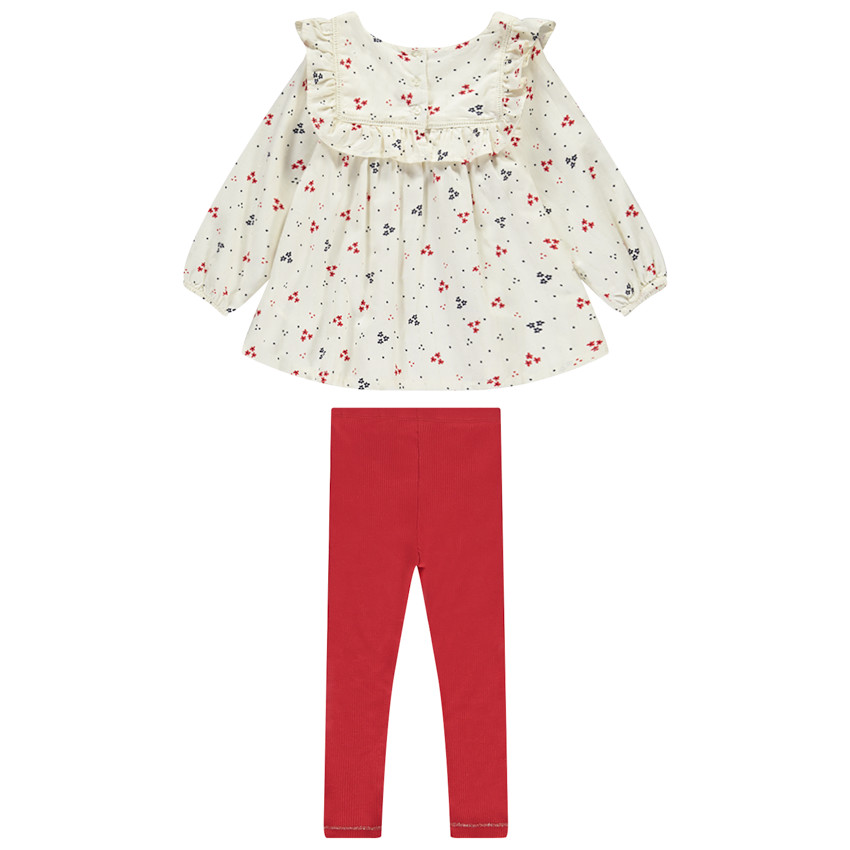 Conjunto de 2 piezas con blusa estampada para bebé niña 