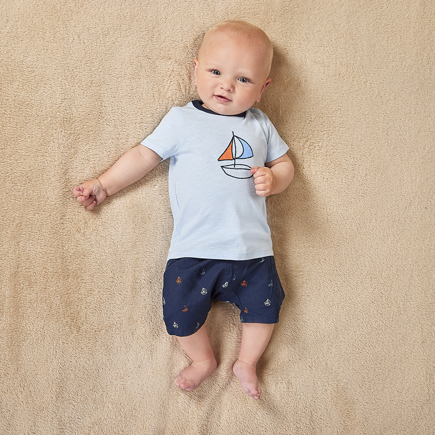 Conjunto 2 piezas con motivos de velero para bebé niño 