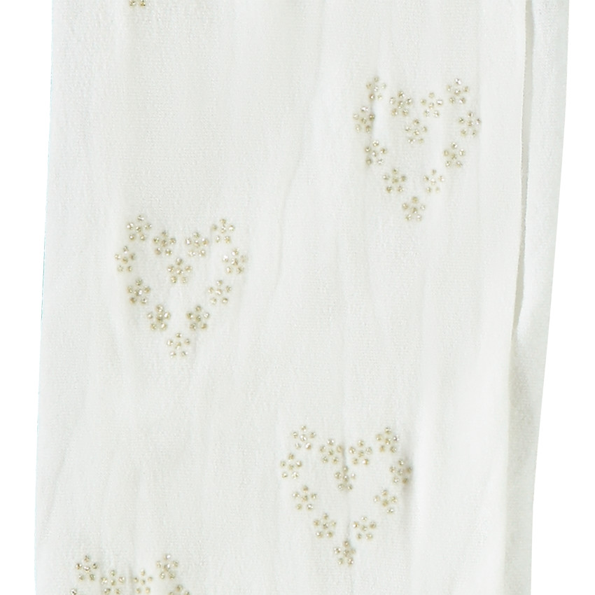 Pantalones de media finos con estampado de corazones brillantes para niña 