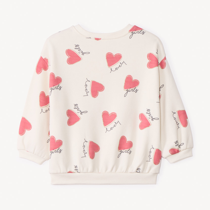Sudadera oversize de felpa estampada para bebé niña 