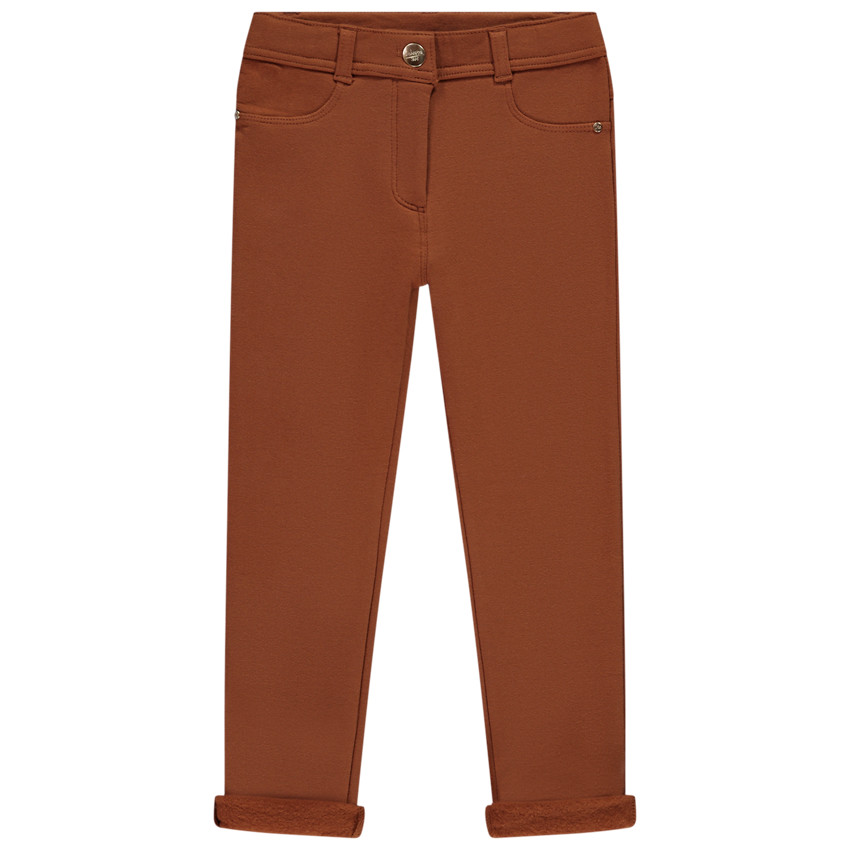 Pantalón liso de felpa niña 