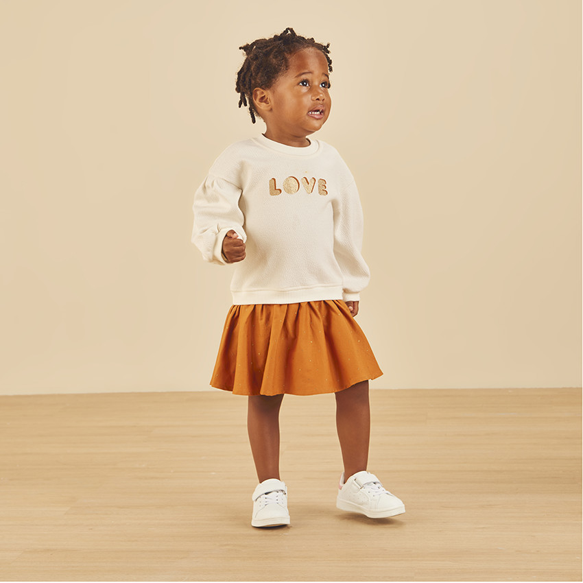 Vestido de punto 2 en 1 con estampado fantasía para bebé niña 