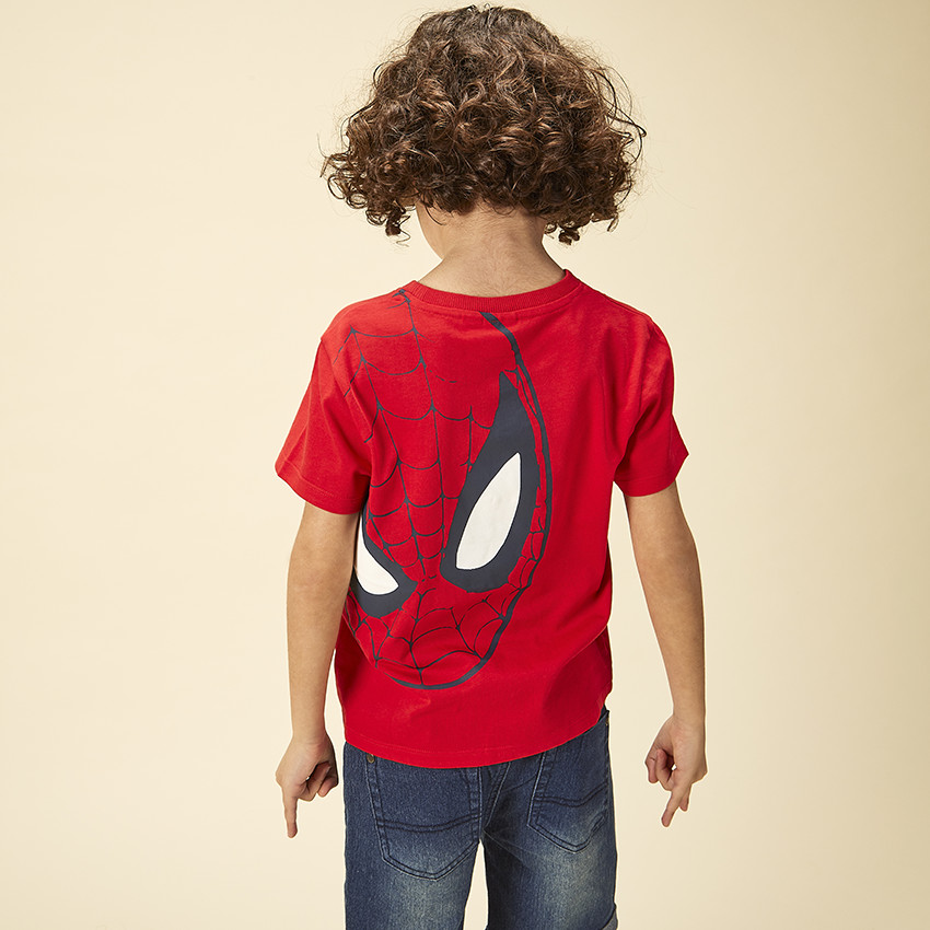 Camiseta de manga corta estampada de Spider-Man Marvel para niño 