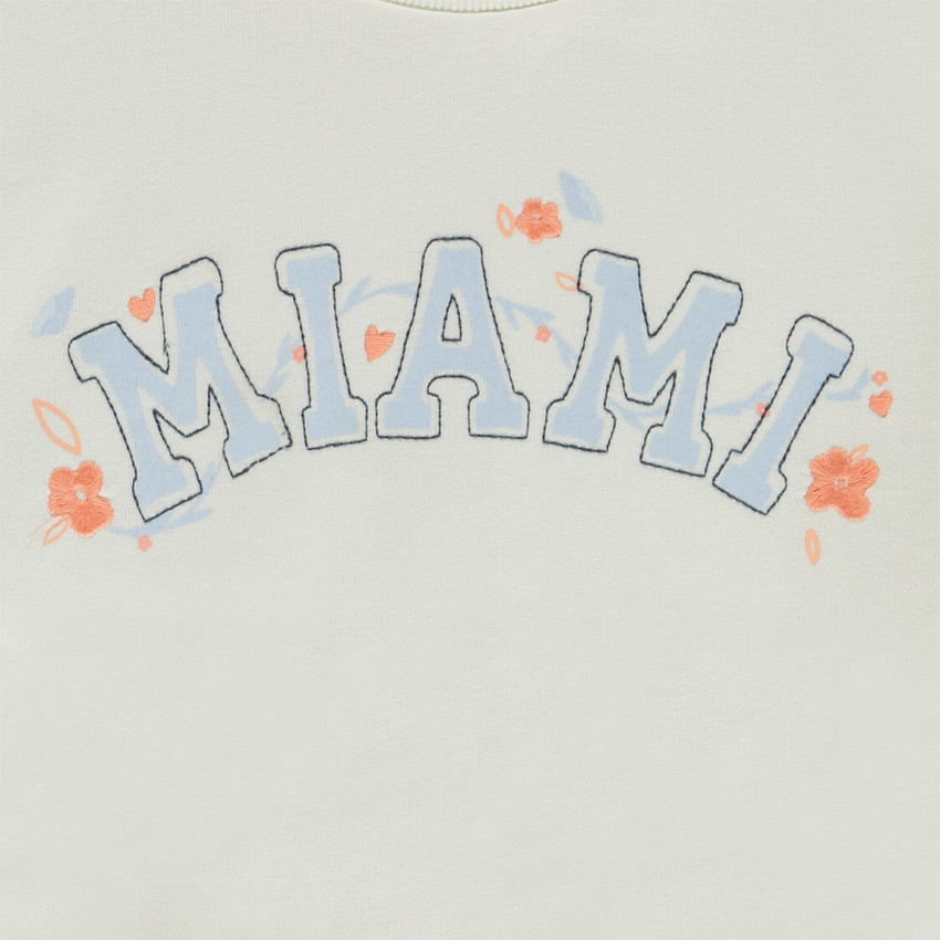 Sudadera crop top oversize estampado Miami para niña 