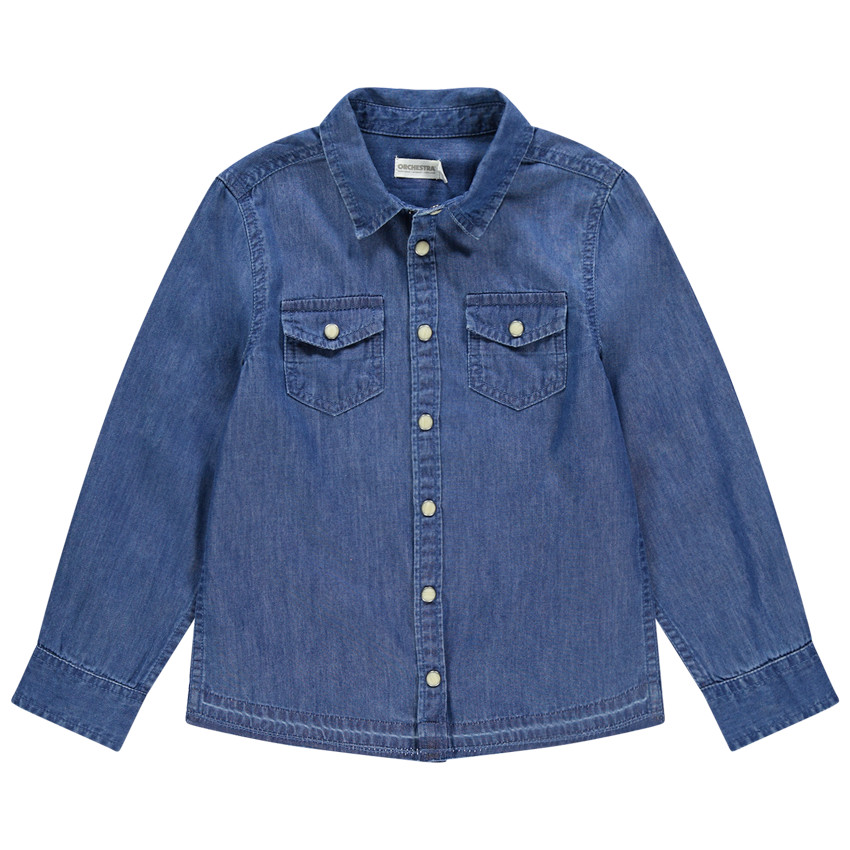 Camisa vaquera manga larga bolsillos con solapa  Additional Camisa vaquera manga larga bolsillos con solapa