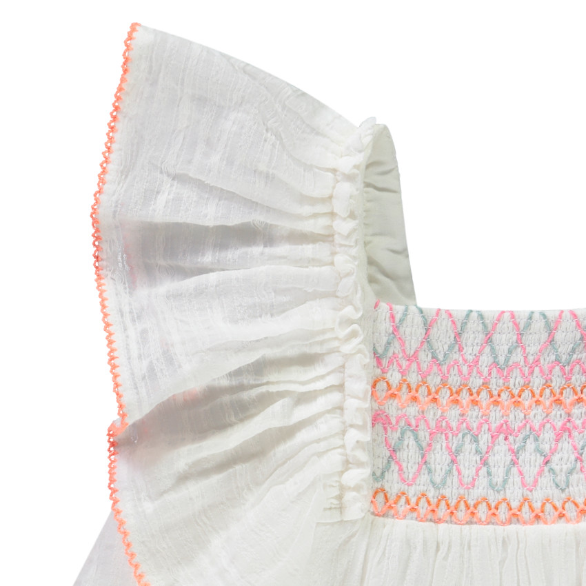 Túnica de manga corta con volantes y efecto smock para niña  Additional Túnica de manga corta con volantes y efecto smock para niña