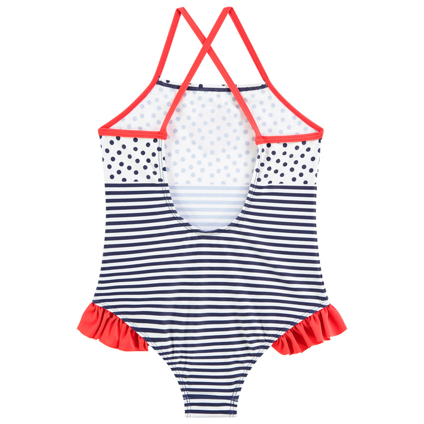 Bañador flor topos y rayas 