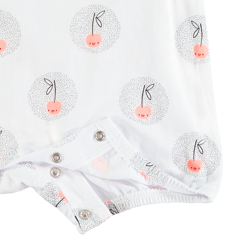 Mono corto motivo cerezas all-over 