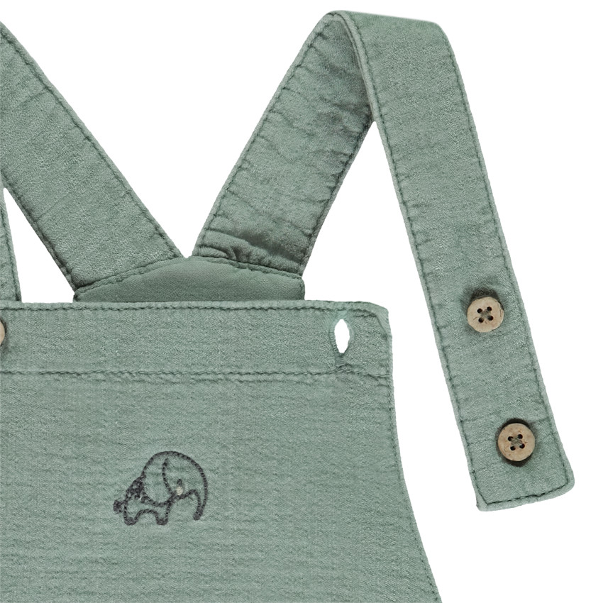 Conjunto 2 piezas con peto bordado para bebé niño 