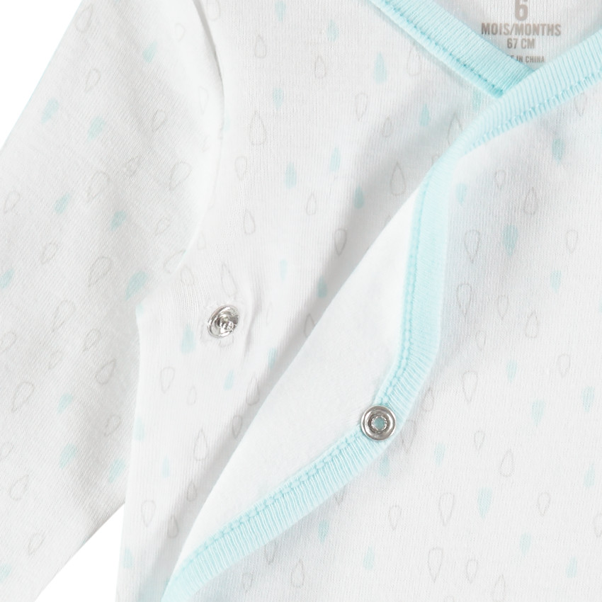 Body de manga larga de algodón ecológico con estampado y rayas  Additional Body de manga larga de algodón ecológico con estampado y rayas