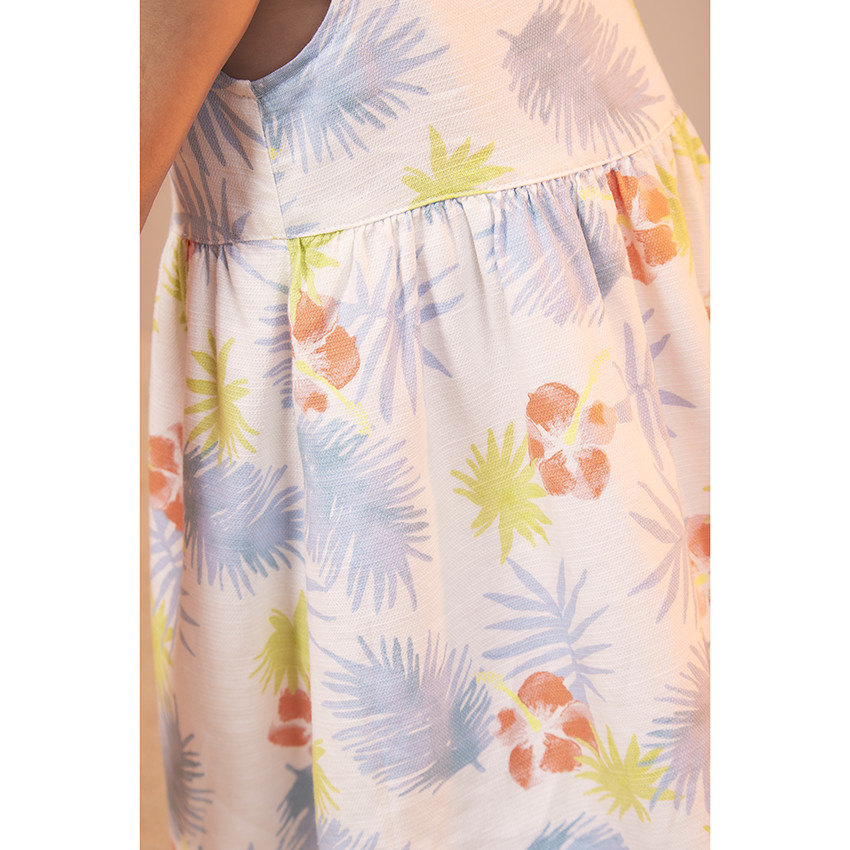 Vestido de manga corta estampado fantasía para niña 