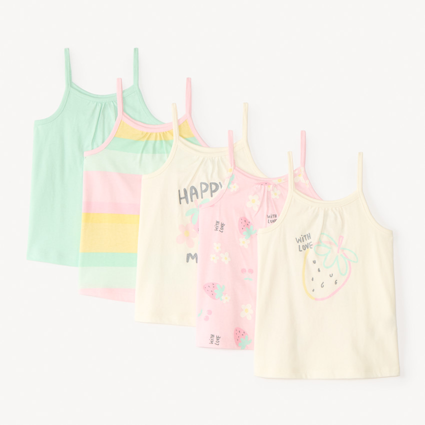 Conjunto de 5 camisetas sin mangas de fantasía para niña bebé 