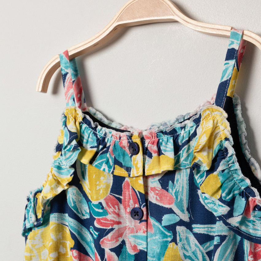 Vestido de tirantes estampado piñas y flores all-over  Additional Vestido de tirantes estampado piñas y flores all-over