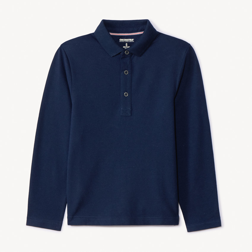 Polo manga larga liso para niño 