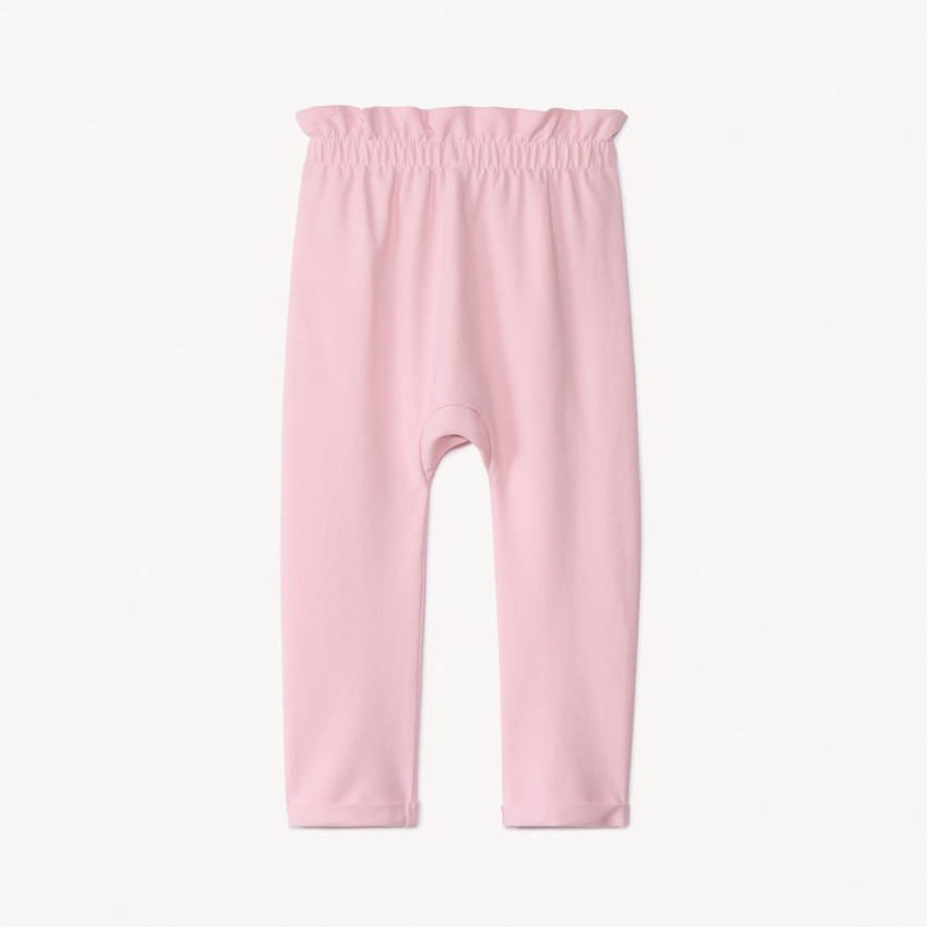 Pantalón jogging de felpa con cintura elástica y volante para bebé niña 