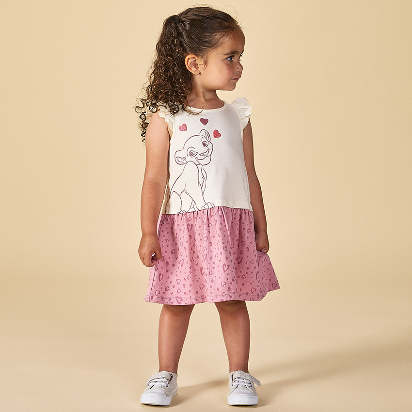 Vestido efecto 2 en 1 glitter print Nala Disney para bebé niña 