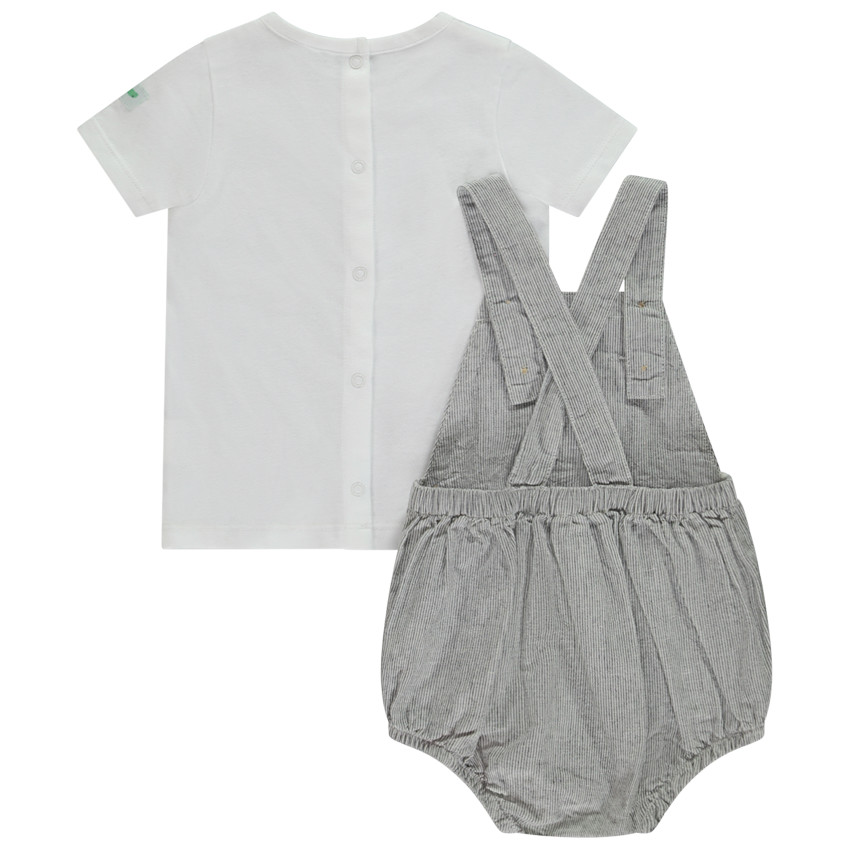 Conjunto 2 piezas con pelele a rayas para bebé niño 