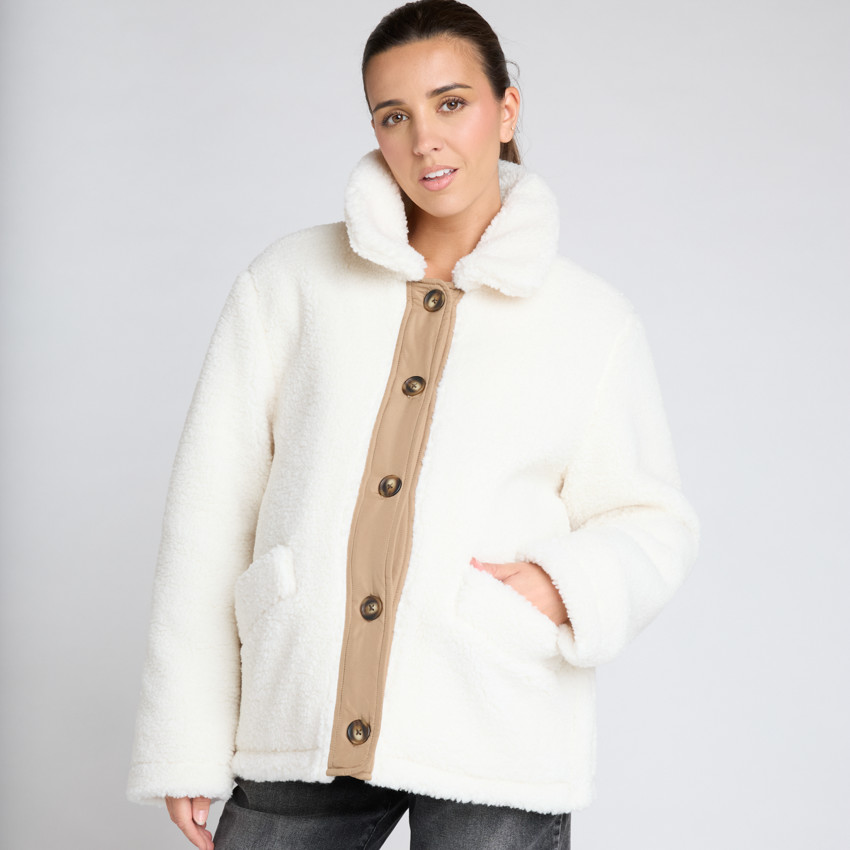 Veste molleton en sherpa moutonné pour femme  