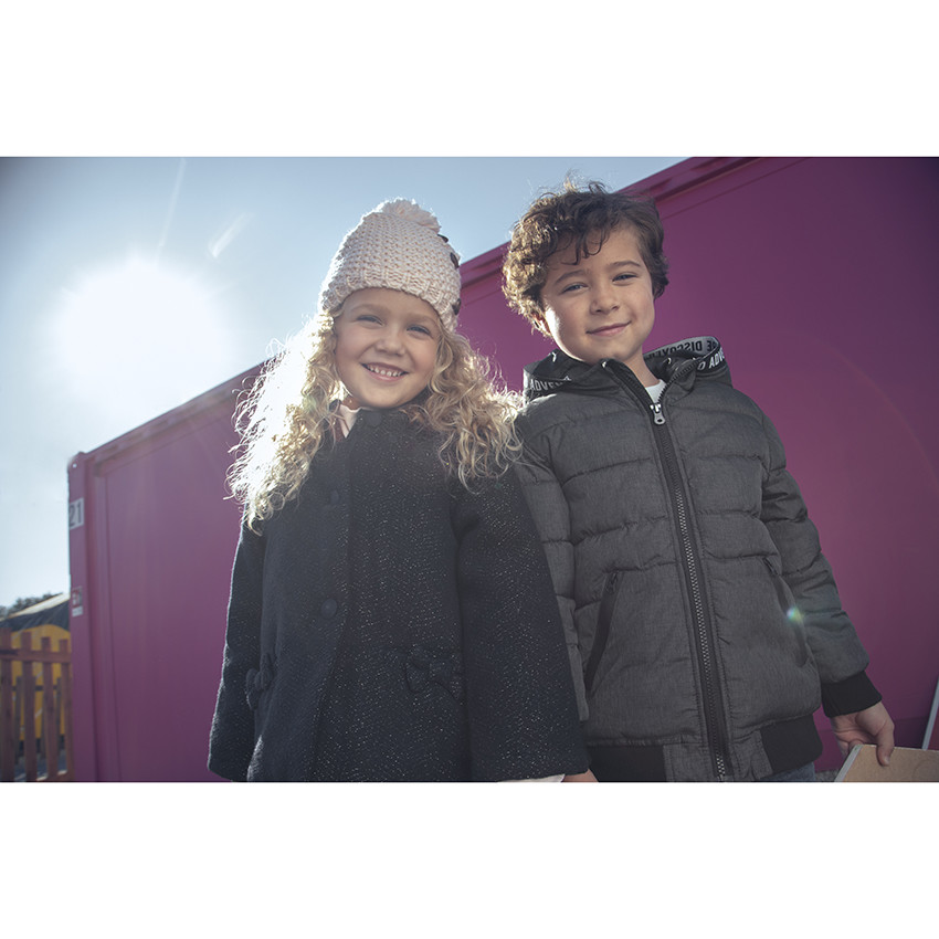 Abrigo de paño de lana y forro sherpa 