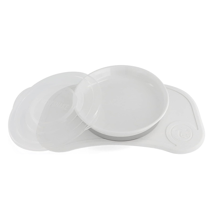 Set plateau Click Mat Mini + Assiette 6+ mois – Blanc  