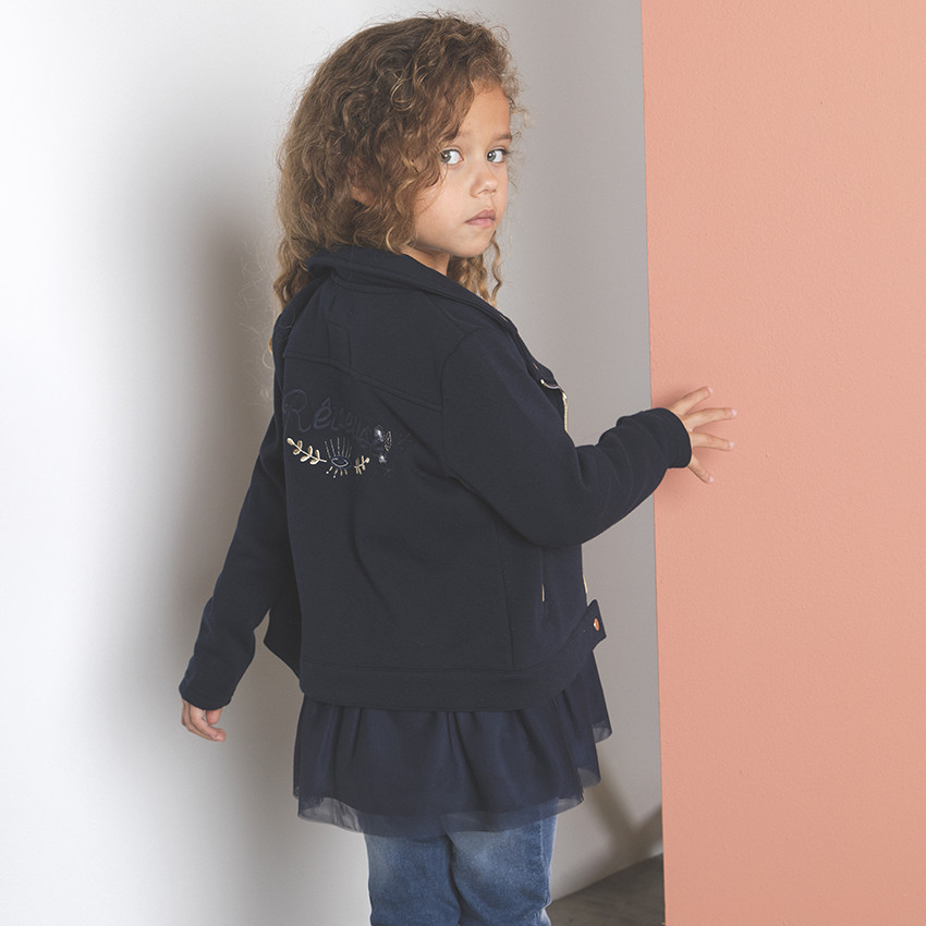 Chaqueta de felpa estilo biker 