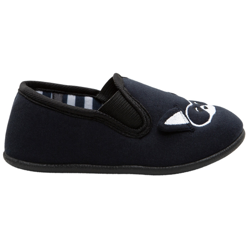 Pantuflas bajas con bordado de mapache 