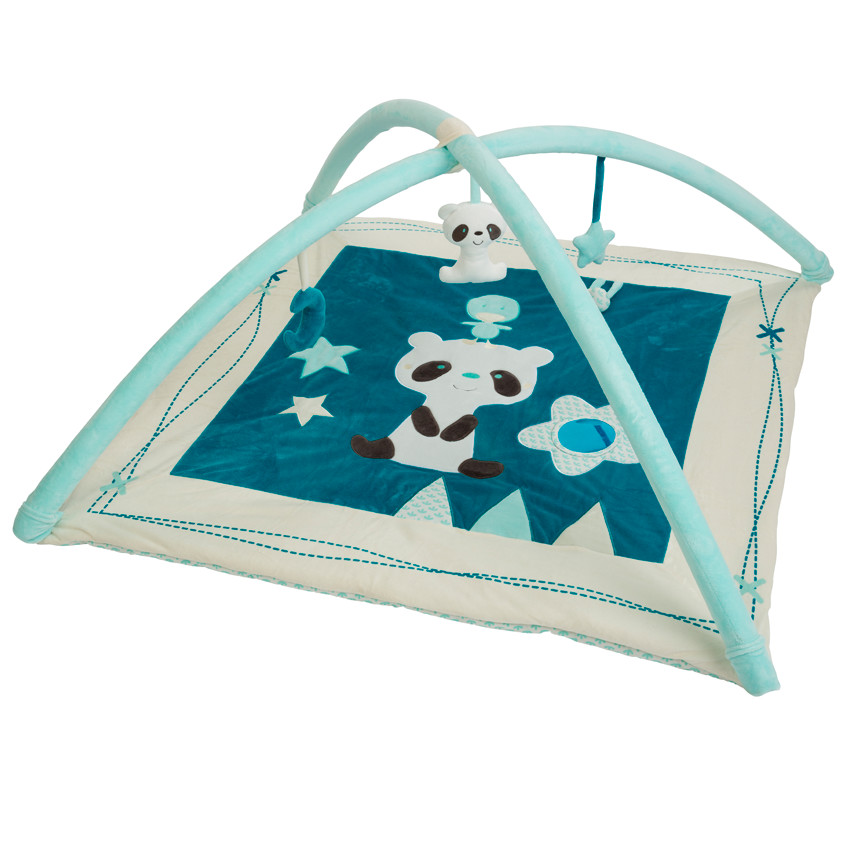 Alfombra de aprendizaje de terciopelo con dibujo de panda 