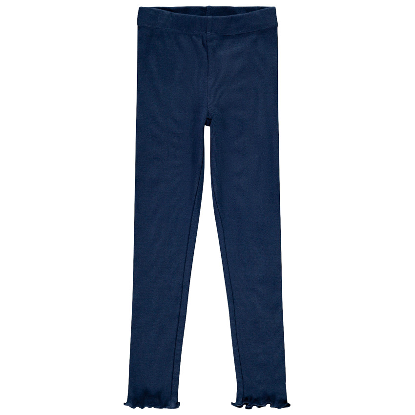 Leggings azul marino de punto acanalado para niña 