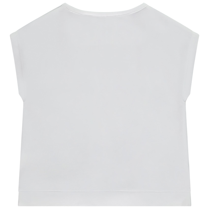 Camiseta manga corta con lentejuelas efecto anudado para niña 