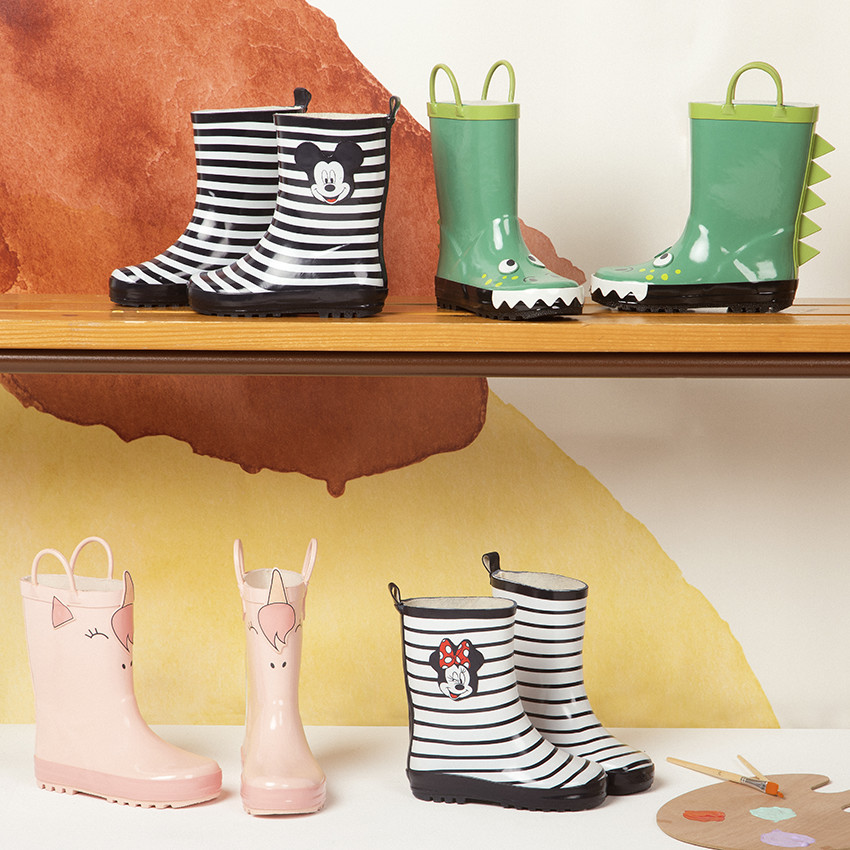 Botas de agua con estampado de cocodrilo y asas para niños del 20 al 23 