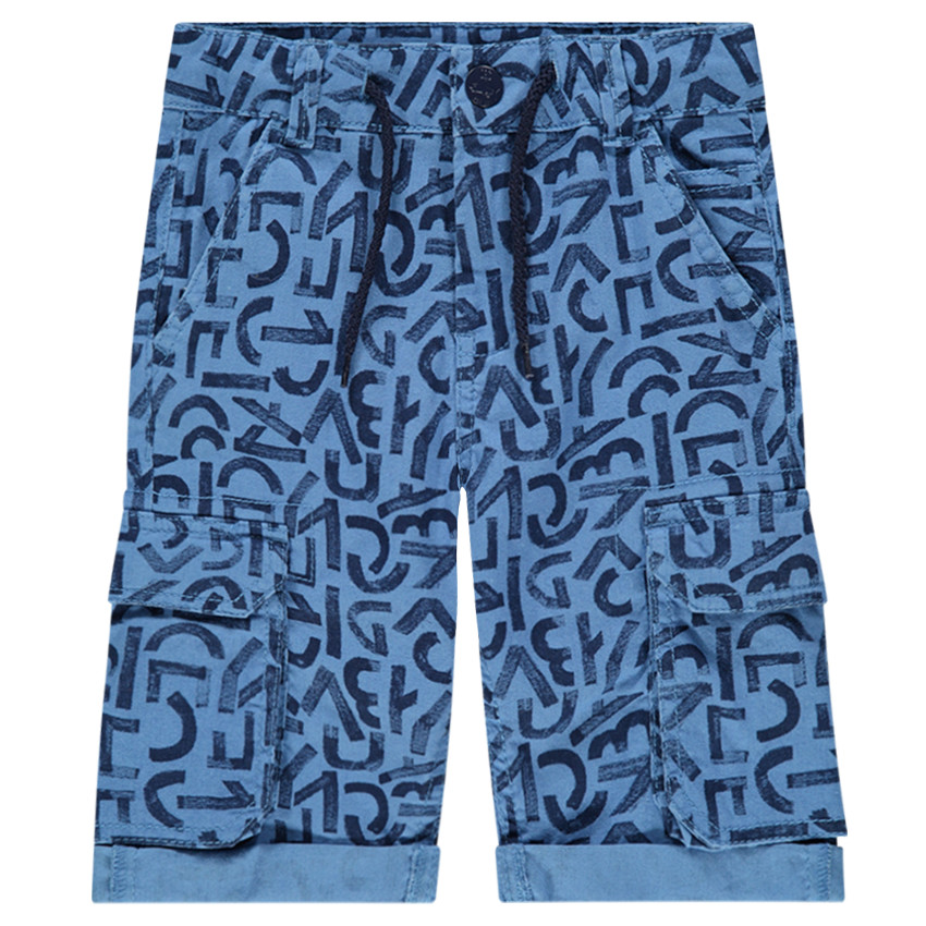 Bermudas de algodón con estampado de letras all over y bolsillos  Additional Bermudas de algodón con estampado de letras all over y bolsillos