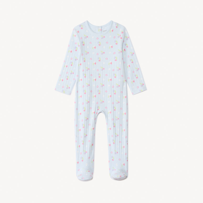 Conjunto pelele y babero con flores para bebé niña con aperturas según la edad 