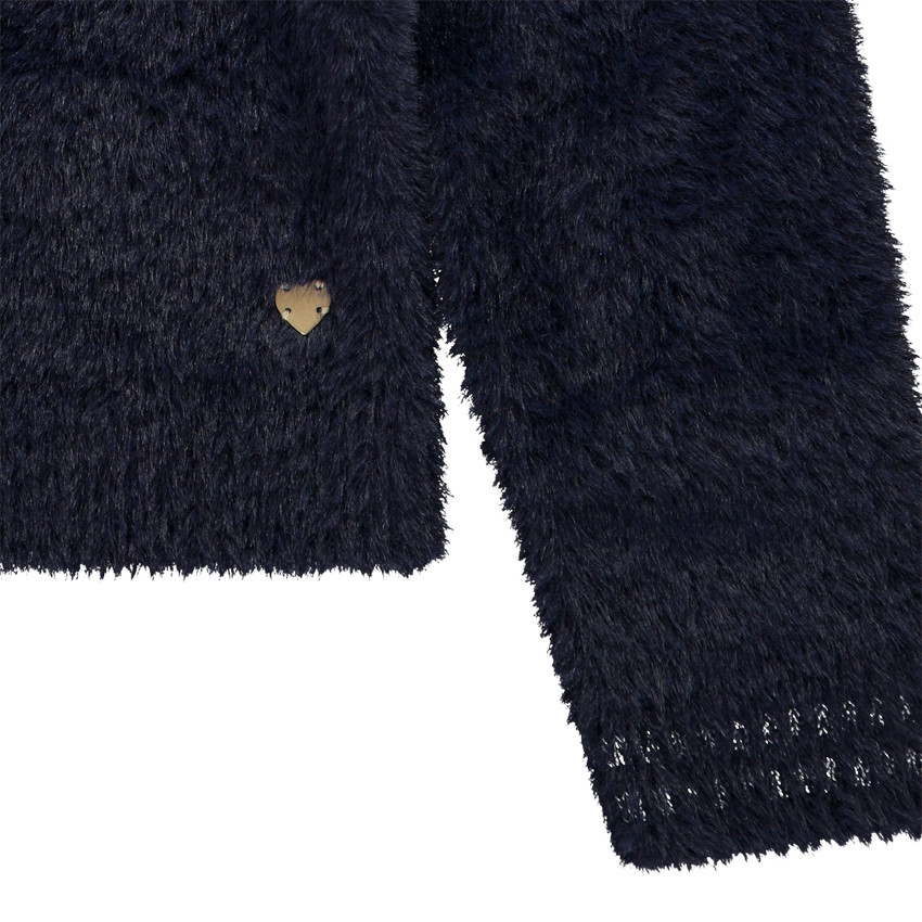 Chaqueta de punto efecto mohair estilo bomber para niña 