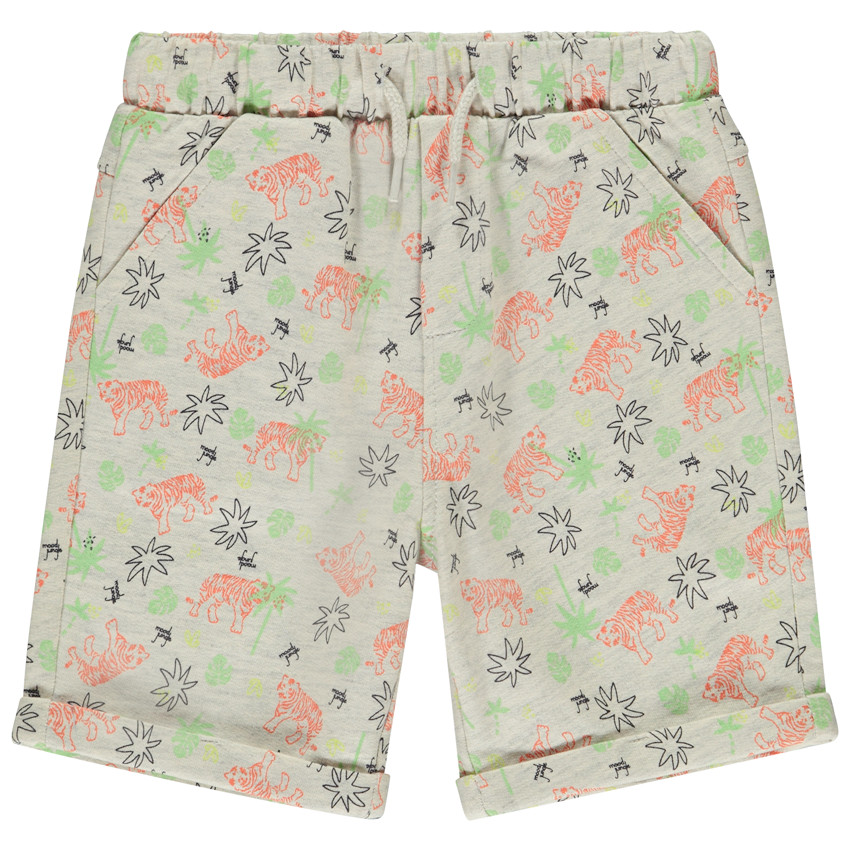 Bermuda de felpa estampada tigres para bebé niño 