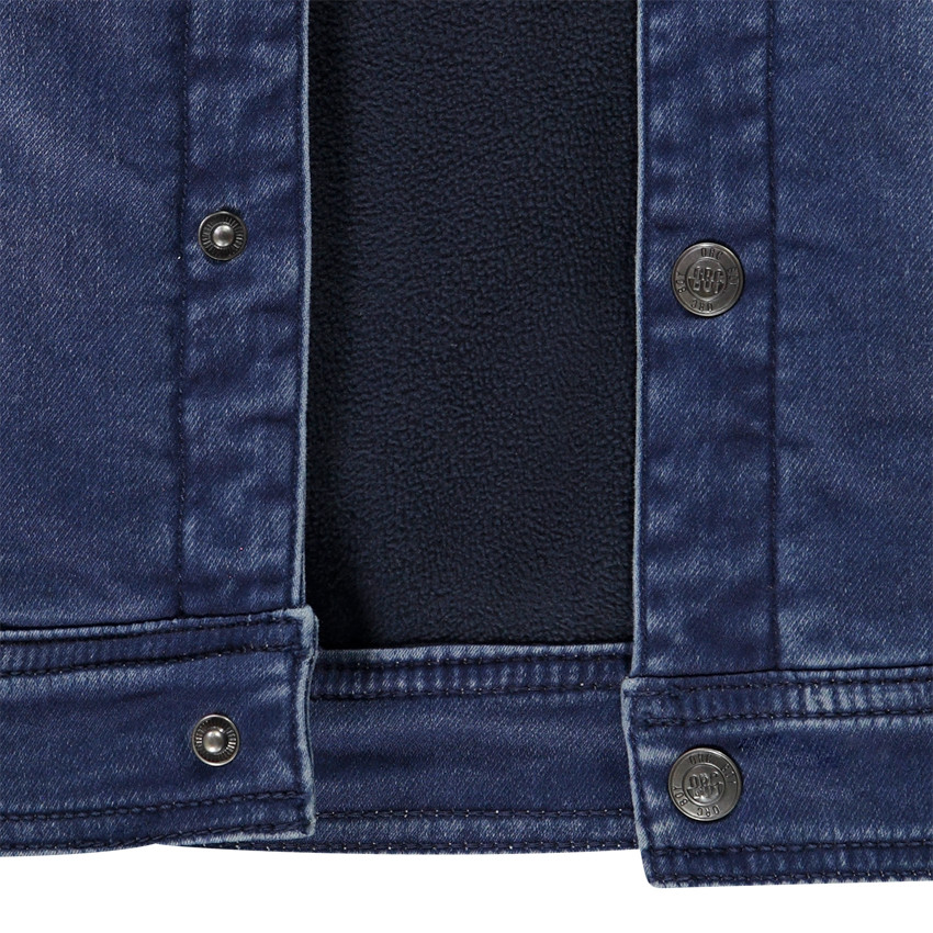Veste en denim avec capuche et manches en molleton pour garçon Main Veste en denim avec capuche et manches en molleton pour garçon