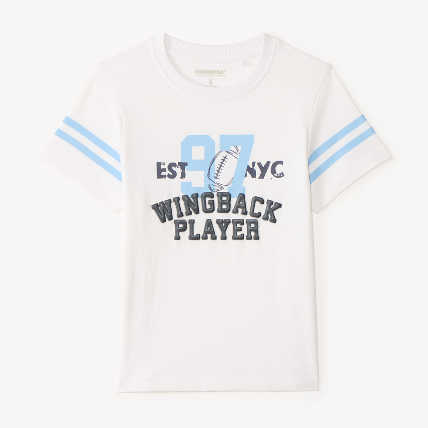 Camiseta de manga corta estilo fútbol americano para niño 