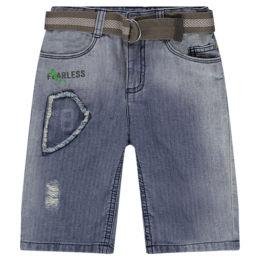 Berumudas vaqueras efecto gastado con cinturón extraíble 