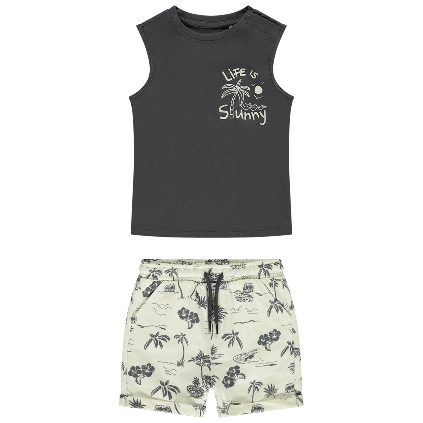 Conjunto de 2 piezas con bermuda estampada para bebé niño 