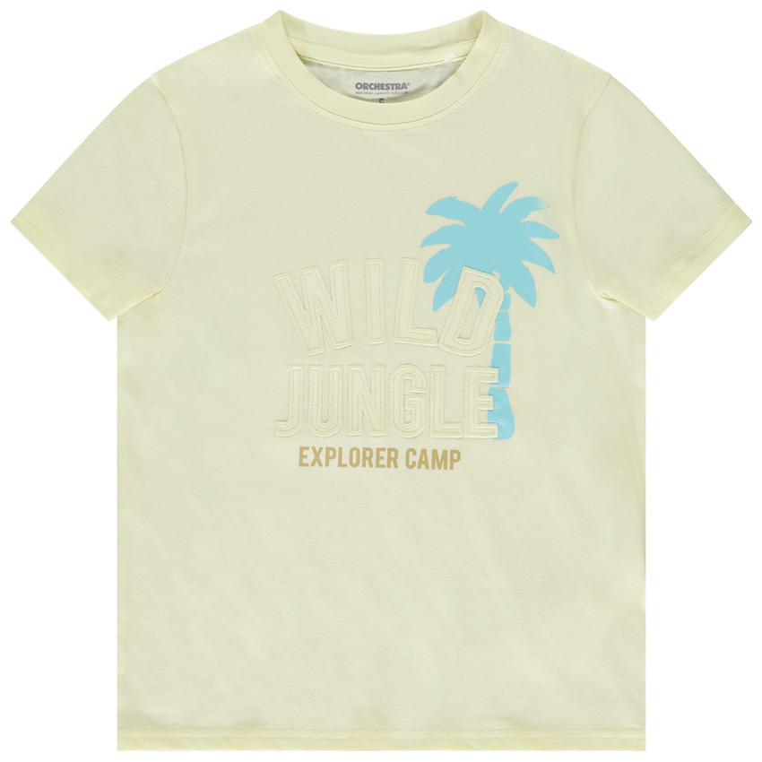 Camiseta de manga corta con parches aplicados para niño 