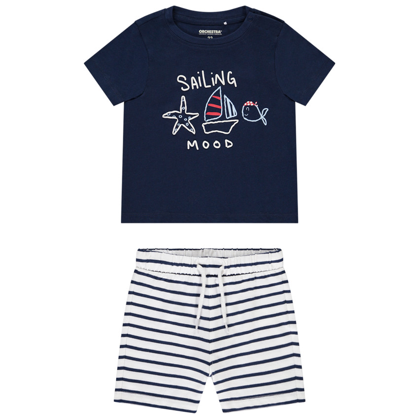 Conjunto de 2 piezas con motivos marineros para bebé niño 